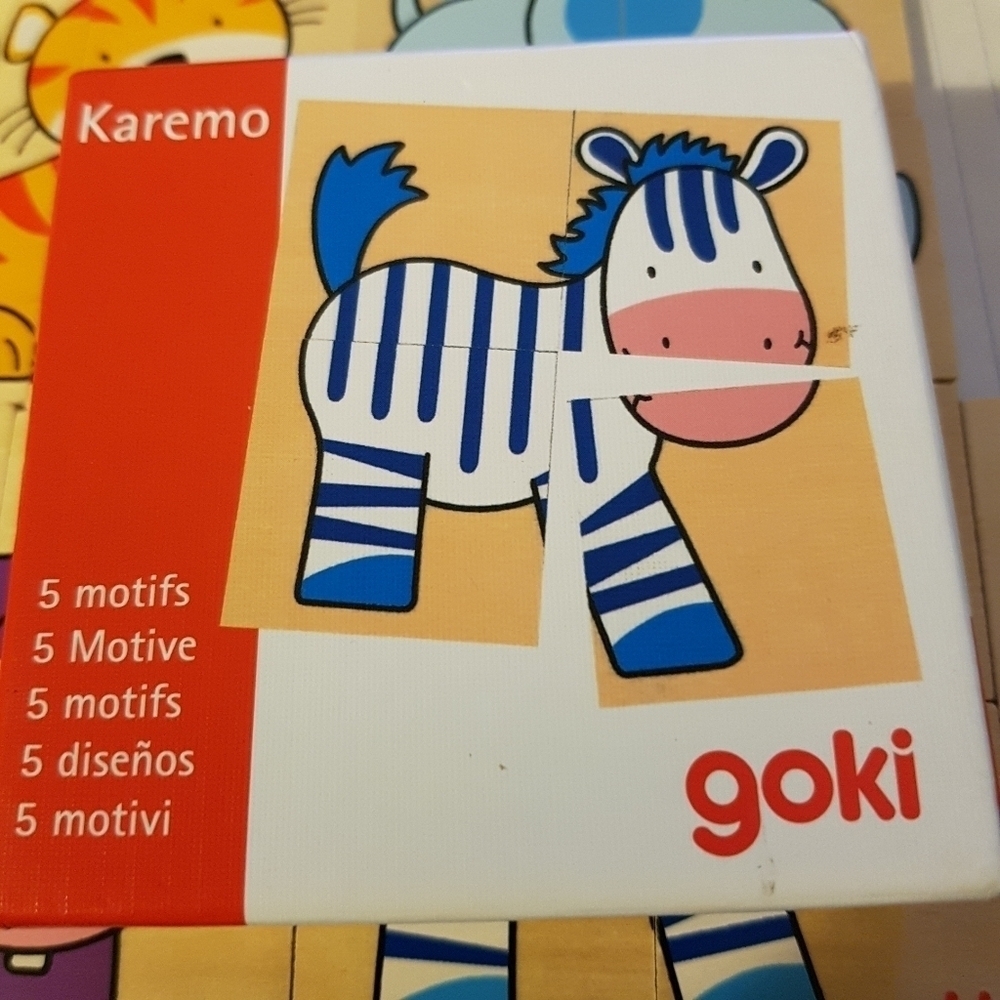 Goki wood tile puzzles 5 in the set